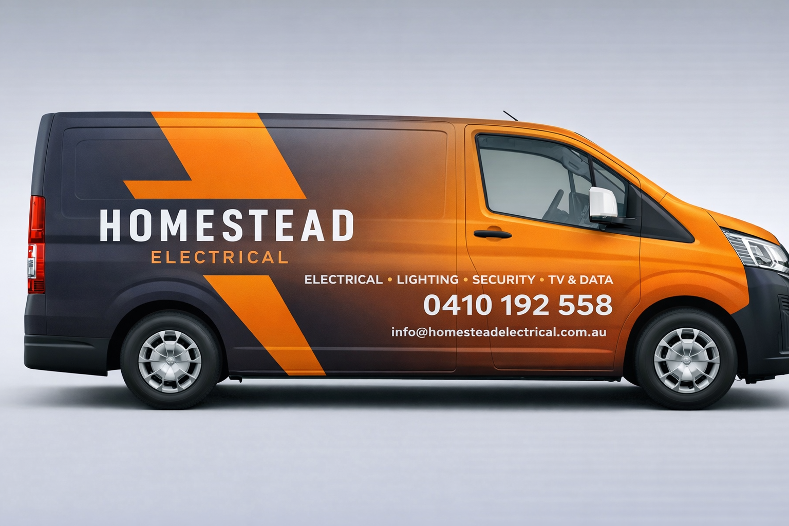 Van wrap design aligned to brand colours and layout